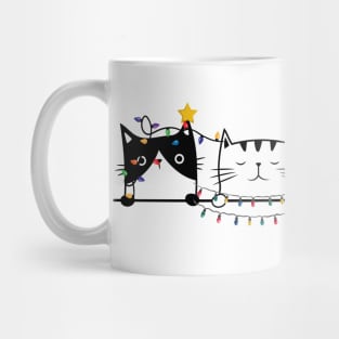 Funny peeking cats christmas Mug